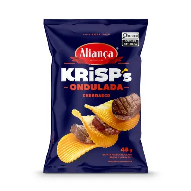 Batata Alian&ccedil;a Krisps Ondulada Churrasco 50g