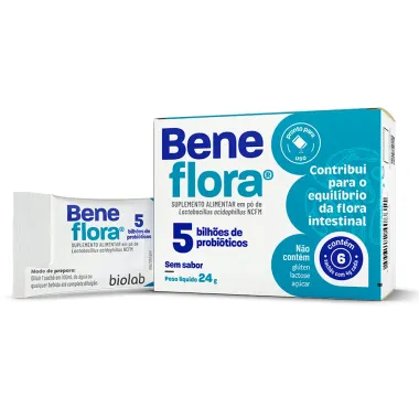 Beneflora 5 Bilhões de Probiótico Sem Sabor 24g Sachê