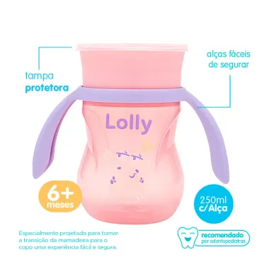 Copo para Treinamento Lolly Oceano com Alça Rosa 250ml_3