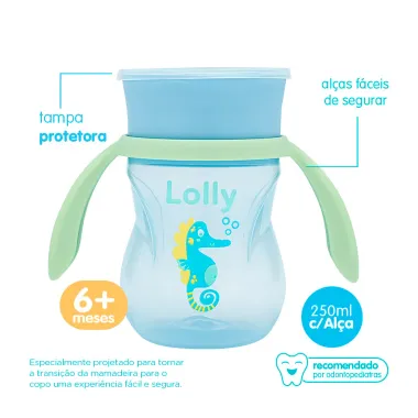 Copo para Treinamento Lolly Oceano com Alça Azul 250ml_3