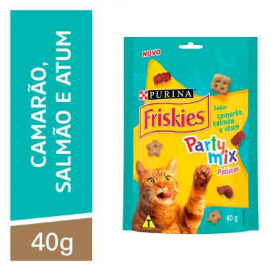 Petisco Friskies Gatos Camarão Salmão e Atum 40g