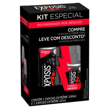 Kit Repelente Exposis Extrême 100ml e Leve com Desconto Exposis Extrême 52ml