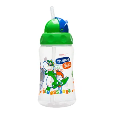 Copo Lolly Mundo Bita com Canudo 18+ Meses Azul 330ml