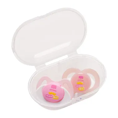 Chupeta Lolly Mundo Bita Silicone Dia e Noite Tamanho 2 6+ Meses Brilha no Escuro Rosa 2 Unidades