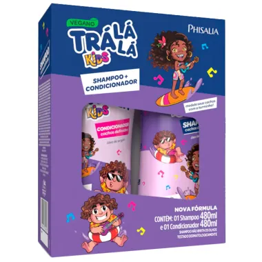 Shampoo e Condicionador Trá Lá Lá Kids Cachos Definidos  Vegano 480ml cada