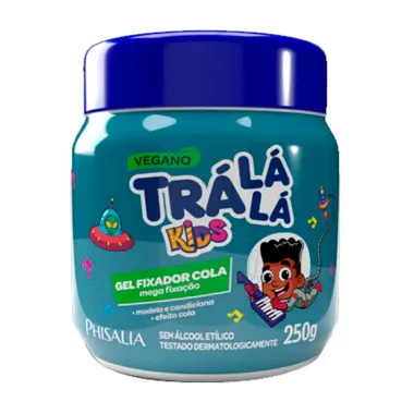 Gel Fixador Cola Trá Lá Lá Kids Mega Fixação Vegano 250g Pote