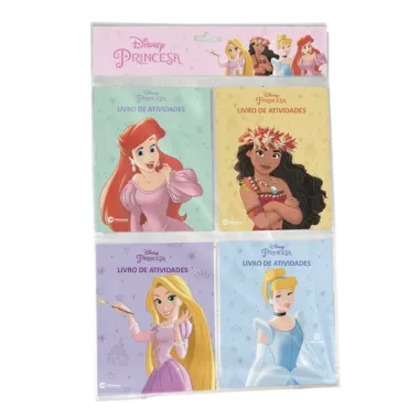 Livro de Atividades Disney Princesas com 4 Mini Livros