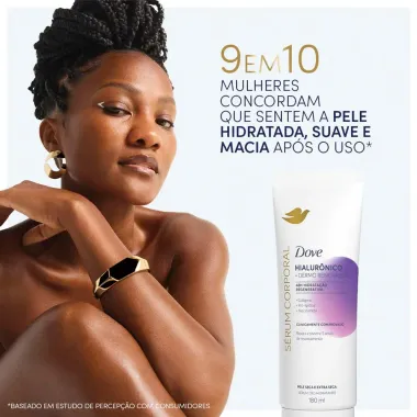 Dove Sérum Hidratante Corporal Hialurônico Dermo Renovador Pele Seca e Extra Seca 180ml