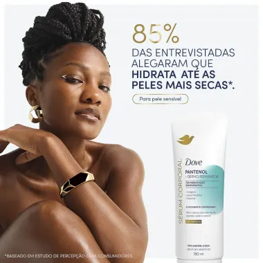 Sérum Corporal Dove Pantenol Dermo Reparador Pele Sensível e Seca Sem Perfume 180ml