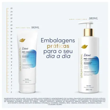 Dove S&eacute;rum Hidratante Corporal Pr&oacute;-Ceramidas Dermo Hidratante Pele Seca 180ml