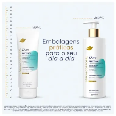Dove Sérum Hidratante Corporal sem Perfume Pantenol Dermo Reparador 380ml