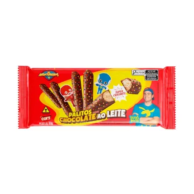 Palitos Luccas Neto Chocolate ao Leite 68g Pacote