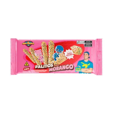 Palitos Luccas Neto Morango 68g Pacote