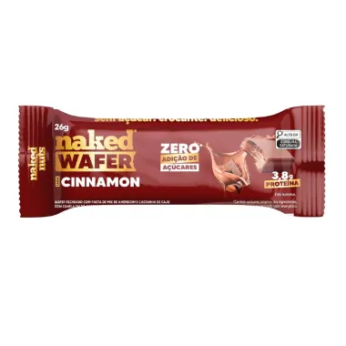 Naked Wafer 4g de Proteína Sabor Cinnamon Zero Açúcar 26g