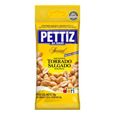 Amendoim Pettiz Special Torrado e Salgado Sem Pele 50g