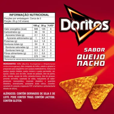 CHIPS DORITOS QUEIJO NACHO 120G