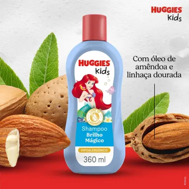 Shampoo Huggies Kids Pequena Sereia Brilho Mágico Cabelos Macios e Desembaraçados 360ml