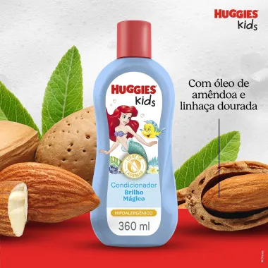 Condicionador Huggies Kids Pequena Sereia Brilho Mágico Cabelos Macios e Desembaraçados 360ml