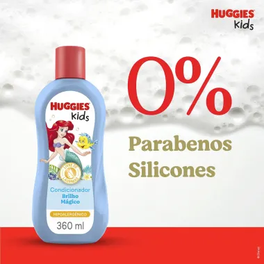 Condicionador Huggies Kids Pequena Sereia Brilho Mágico Cabelos Macios e Desembaraçados 360ml