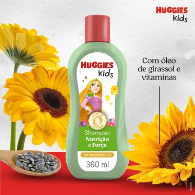 Shampoo Huggies Kids Enrolados Nutrição e Força Cabelos Fortes da Raiz as Pontas 360ml