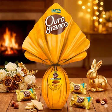 Ovo de P&aacute;scoa Lacta Ouro Branco 359g