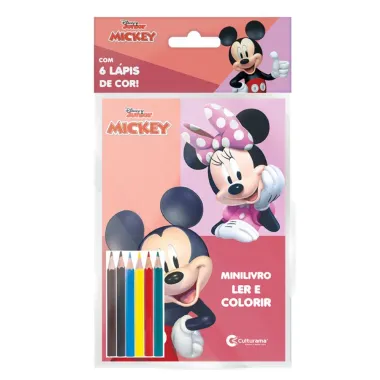 Livro Mickey 6 Lápis de Cor para Ler e Colorir