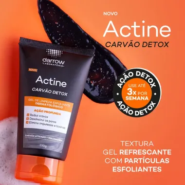Gel de Limpeza Esfoliante  Actine Carv&atilde;o Detox Darrow 100g
