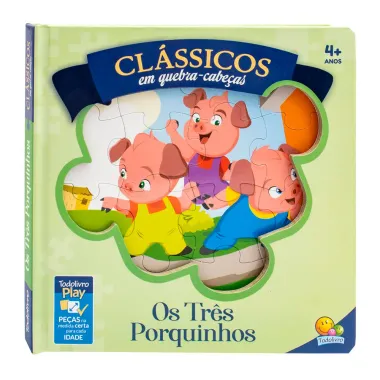 Livro Clássicos em Quebra Cabeça Os Três Porquinhos_1