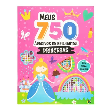 Livro de Colorir Meus 750 Adesivos Brilhantes Princesas Todo Livro