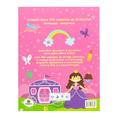 Livro de Colorir Meus 750 Adesivos Brilhantes Princesas Todo Livro_2