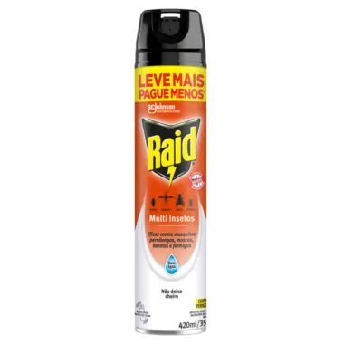 Inseticida Multi Insetos Raid Aerossol Base Água 420ml Frasco