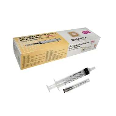 Seringa Descartável com Agulha Descarpack 25mm X 0,7mm 3ml com 1 Unidade