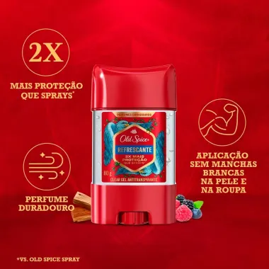 Desodorante Old Spice Refrescante Clear Gel Stick Antitranspirante 80g