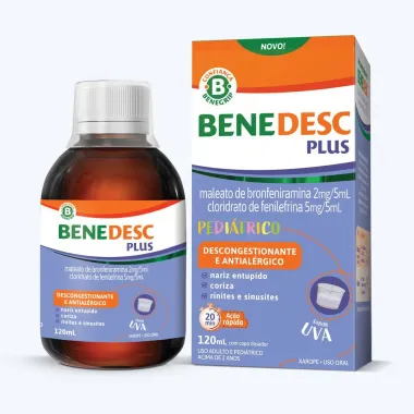 Benedesc Plus Pediátrico Xarope Descongestionante Sabor Uva 120ml