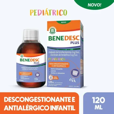 Benedesc Plus Pediátrico Xarope Descongestionante Sabor Uva 120ml