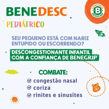 Benedesc Plus Pediátrico Xarope Descongestionante Sabor Uva 120ml