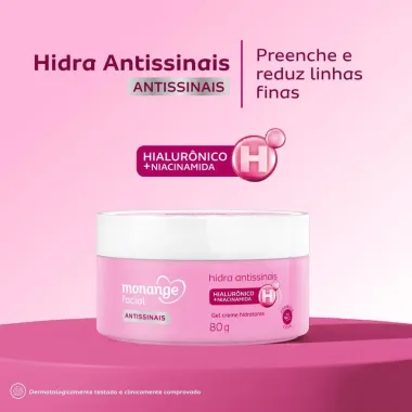 Gel Creme Hidratante Monange Antissinais Facial 80g