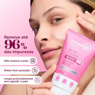 Gel de Limpeza Facial Monange Antiressecamento Limpeza Gentil 120g