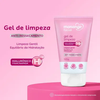 Gel de Limpeza Facial Monange Antiressecamento Limpeza Gentil 120g