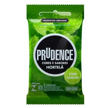 Preservativo Prudence Cores e Sabores Hortelã 3 Unidades