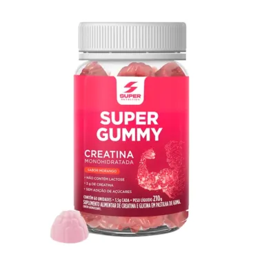 Super Gummy Creatina Monohidratada Sabor Morango com 60 Gomas