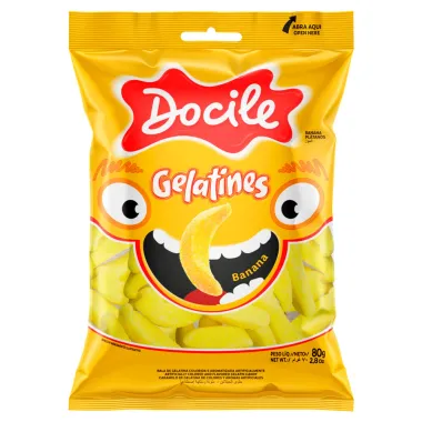 Bala de Gelatina Docile Gelatines Banana 80g_1