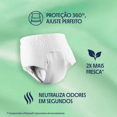 Roupa &Iacute;ntima Plenitud Classic para Incontin&ecirc;ncia Moderada Severa Tamanho G/XG 32 Unidades Leve Mais Por Menos