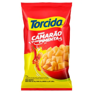 Salgadinho de Trigo Torcida Sabor Camarão com Pimenta 35g Pacote