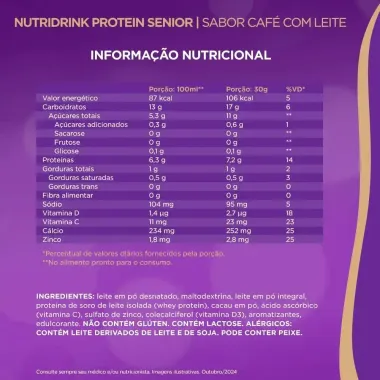 Nutridrink Protein Senior Sabor Caf&eacute; com Leite 380g