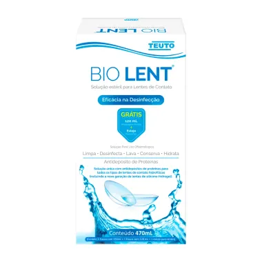 Bio Lent Solução para Lente de Contato Hidrofílicas e Silicone Hidrogel 470ml e Estojo para Lentes