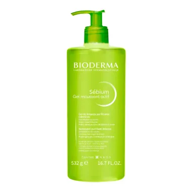 Sébium Gel Moussant Actif Bioderma Gel de Limpeza Facial Purificante Intensivo 532g