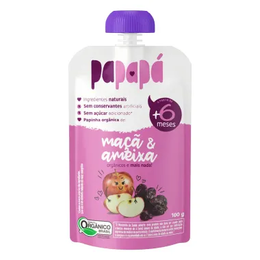 Papinha Papapá Orgânica Maçã e Ameixa 100g