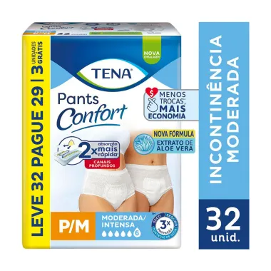 Roupa Intima Tena Pants Confort P/M 32 Unidades