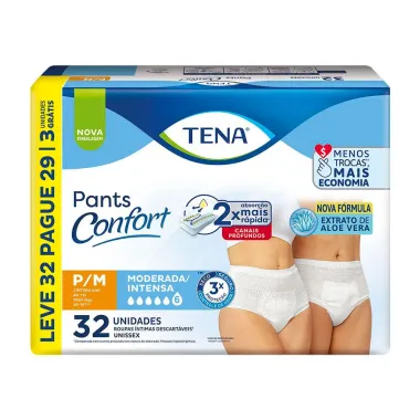 Roupa Intima Tena Pants Confort P/M 32 Unidades